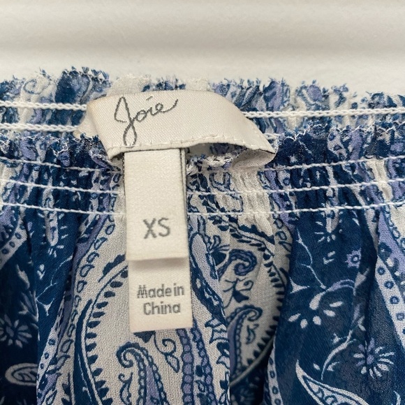 Joie Silk Off The Shoulder Paisley Blouse - Picture 7 of 9